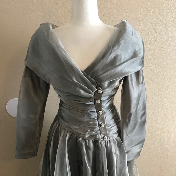 Watters and Watters Silver Formal Dress - Picture 3 of 10